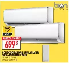 Bion - Condizionatore Dual Silver 9000+12000 BTU Wi Fi