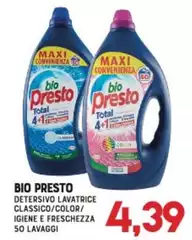 Bio Presto - Detersivo Lavatrice Classico/Color/Igiene E Freschezza 50 Lavaggi