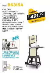 Seghe A Nastro Per Legno Mod. BS315A