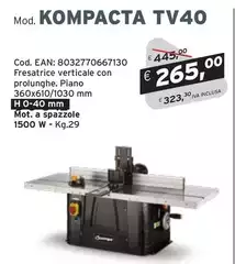 Linea Combinate Lavorazione Legno KOMPACTA TV40