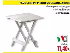 Tavoli In Pp Pieghevole Mod. Adige