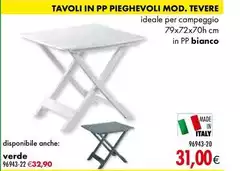 Tavoli In Pp Pieghevoli Mod. Tevere