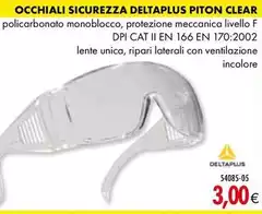 Occhilali Sicurezza Deltaplus Piton Clear