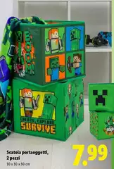 Minecraft - Scatola Portaoggetti, 2 Pezzi