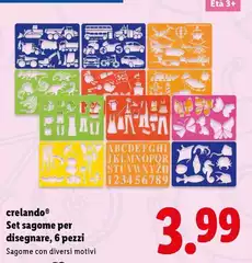 Crelando - Set Sagome Per Disegnare, 6 Pezzi