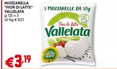 Vallelata - Mozzarella 3 Mozzarelle Da 125g