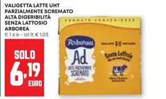 Arborea - Valigetta Latte UHT Parzialmente Scremato Alta Digeribilità Senza Lattosio