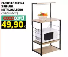 Coop - Carrello Cucina 3 Ripiani Metallo/Legno