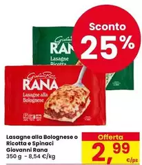Rana - Lasagne Alla Bolognese O Ricotta E Spinaci