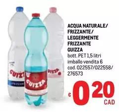 Guizza - Acqua Naturale/Frizzante/Leggermente Frizzante