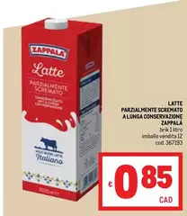 Zappalà - Latte Parzialmente Scremato A Lunga Conservazione