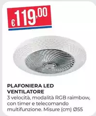 Plafoniera Led Ventilatore