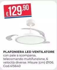 Plafoniera Led Ventilatore