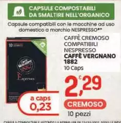 Caffè vergnano 1882 - Caffe Cremoso Compatibili Nespresso