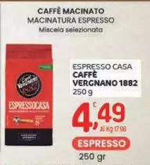 Caffè vergnano 1882 - Caffè Macinato Macinatura Espresso