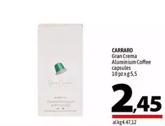 Carraro - Gran Crema Aluminium Coffee Capsules