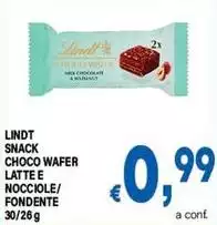 Lindt - Snack Choco Wafer Latte E Nocciole/Fondente