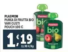 Plasmon - Purea Di Frutta Bio Vari Gusti Pouch