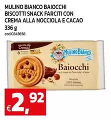 Mulino Bianco - Biscotti Snack Farciti Con Crema Alla Nocciola E Cacao
