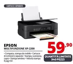 Epson - Expression Home XP-2200 Ad Inchiostro A4 5760 X 1440 DPI 27 Ppm Wi-Fi