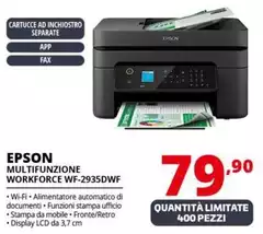 Epson - WorkForce WF-2935DWF Ad Inchiostro A4 5760 X 1440 DPI 33 Ppm Wi-Fi