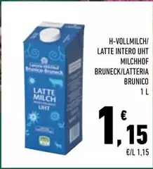 Latteria Brunico - Latte Intero Uht Milchhof Bruneck