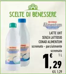 Benessere - Latte UHT Senza Lattosio Alimentum