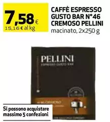 Pellini - Caffè Espresso Gusto Bar N°46 Cremoso