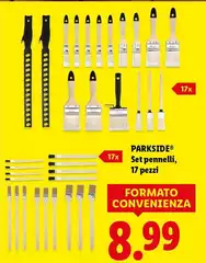 Parkside - Set Pennelli, 17 Pezzi