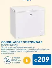 Beko - Congelatore Orizzontale CF200EWN