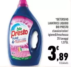 Bio Presto - Detersivo Lavatrice Liquido