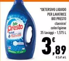 Bio Presto - Detersivo Liquido Per Lavatrice