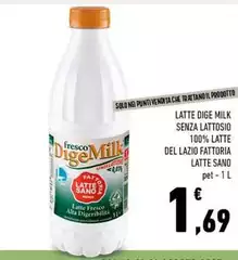 Fattoria latte sano - Latte Dige Milk Senza Lattosio 100% Latte Del Lazio