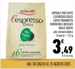 Gusto decò - Capsule Per Caffè L'espresso Dolce Caffè Trombetta Compatibili Nescafé