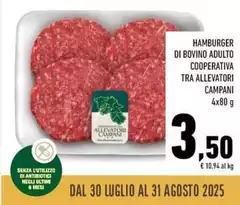 Luglio - Hamburger Di Bovino Adulto Cooperativa Tra Allevatori Campani