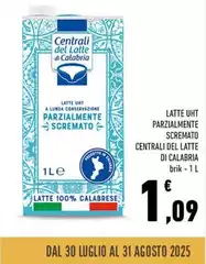 Centrali del latte di calabria - Latte UHT Parzialmente Scremato