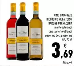 Barone cornacchia - Vino D'Abruzzo Biologico Villa Torri