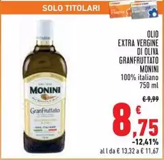 Monini - Olio Extra Vergine Di Oliva Granfruttato