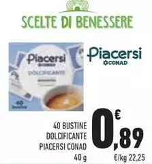 Benessere - 40 Bustine Dolcificante Piacersi