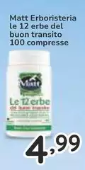 Matt - Erboristeria Le 12 Erbe Del Buon Transito 100 Compresse