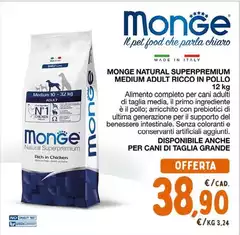 Monge - Natural Superpremium Medium Adult Ricco In Pollo