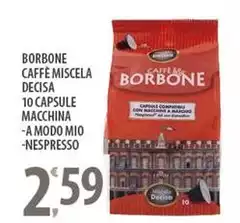 Caffe borbone - Caffe Miscela Decisa 10 Capsule Macchina A Modo Mio