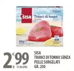 Sisa - Tranci Di Tonno Senza Pelle Surgelati