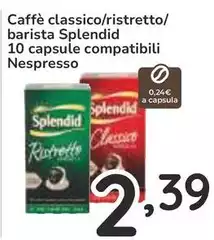 Splendid - Caffè Classico/Ristretto/Barista Splanlid 10 Capsule Compatibili Nespresso