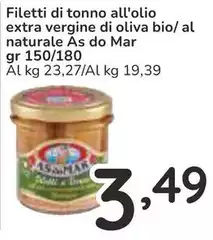 As Do Mar - Filetti Di Tonno All'Olio Extra Vergine Di Oliva Bio/Al Naturale