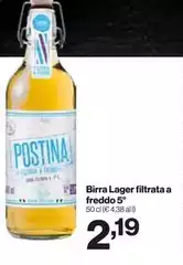 Birra Lager Filtrata A Freddo 5°