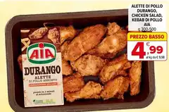 Aia - Alette Di Pollo Durango, Chicken Salad, Kebab Di Pollo