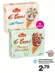 Bassi - 6 Coni Alla Panna/ Panna E Cioccolato
