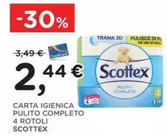 Scottex - Carta Igienica Pulito Completo 4 Rotoli