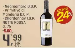 Notte rossa - Negroamaro D.O.P. Primitivo Di Manduria D.O.P. Chardonnay I.G.P.